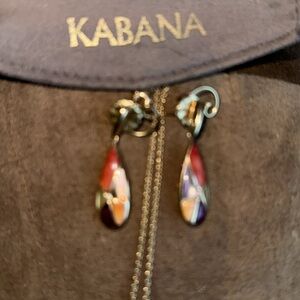 Kabana 14kt Gold Spiny Oyster Pendant and Earrings